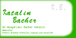 katalin bacher business card